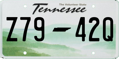 TN license plate Z7942Q