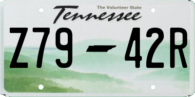TN license plate Z7942R