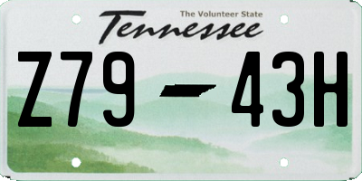 TN license plate Z7943H
