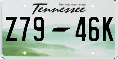 TN license plate Z7946K