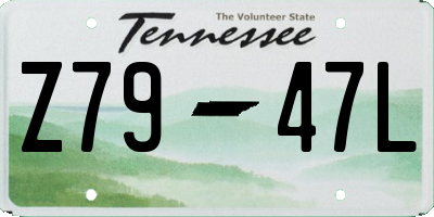 TN license plate Z7947L