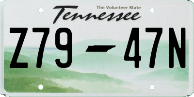 TN license plate Z7947N