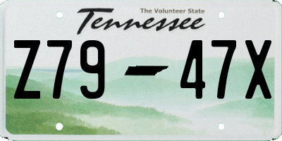 TN license plate Z7947X
