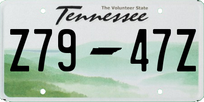TN license plate Z7947Z
