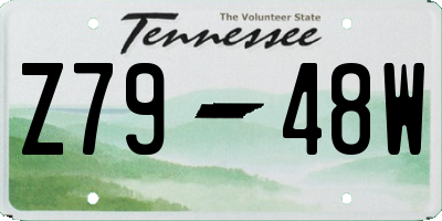 TN license plate Z7948W