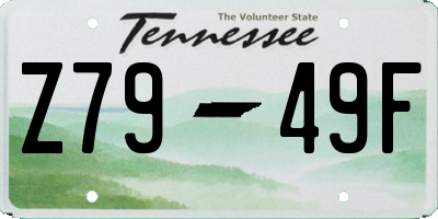 TN license plate Z7949F