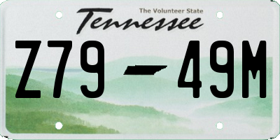 TN license plate Z7949M