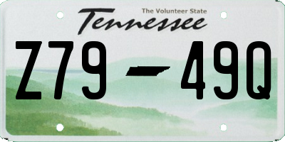 TN license plate Z7949Q