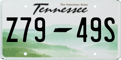 TN license plate Z7949S