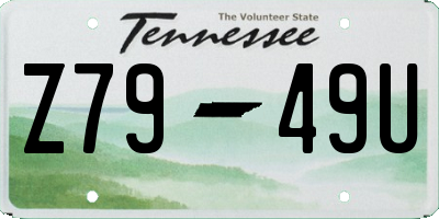 TN license plate Z7949U