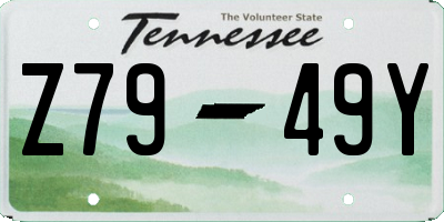 TN license plate Z7949Y