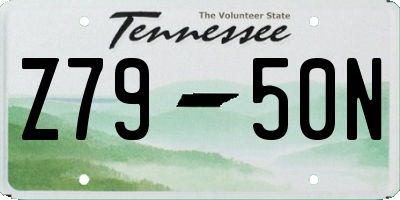 TN license plate Z7950N