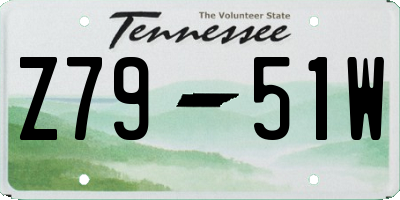 TN license plate Z7951W