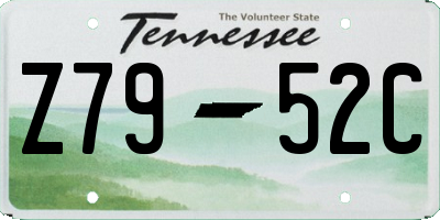 TN license plate Z7952C