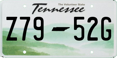 TN license plate Z7952G