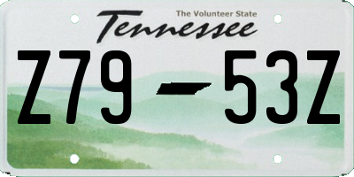 TN license plate Z7953Z