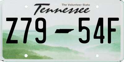 TN license plate Z7954F