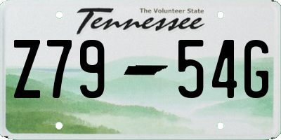 TN license plate Z7954G