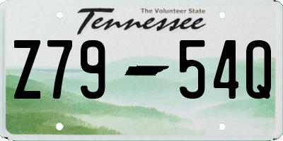 TN license plate Z7954Q