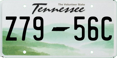 TN license plate Z7956C