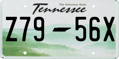 TN license plate Z7956X
