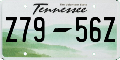 TN license plate Z7956Z