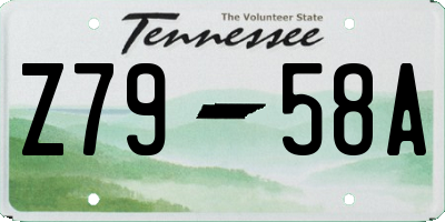 TN license plate Z7958A