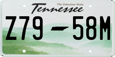 TN license plate Z7958M