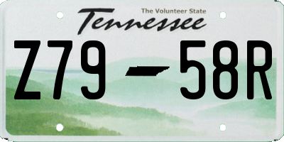 TN license plate Z7958R