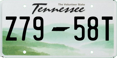 TN license plate Z7958T