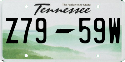 TN license plate Z7959W