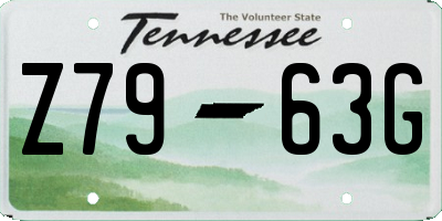 TN license plate Z7963G