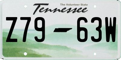 TN license plate Z7963W