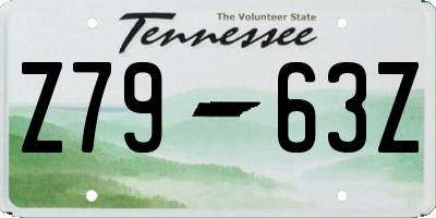 TN license plate Z7963Z