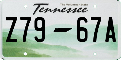TN license plate Z7967A