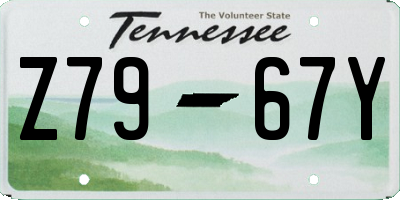 TN license plate Z7967Y