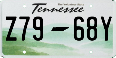 TN license plate Z7968Y