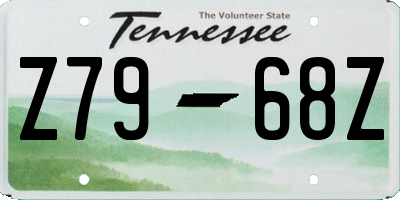 TN license plate Z7968Z