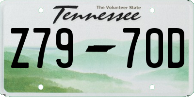 TN license plate Z7970D
