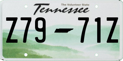 TN license plate Z7971Z