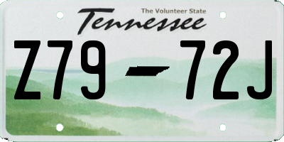 TN license plate Z7972J