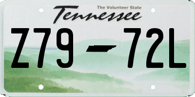 TN license plate Z7972L
