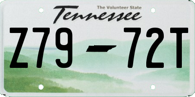 TN license plate Z7972T
