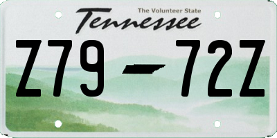 TN license plate Z7972Z