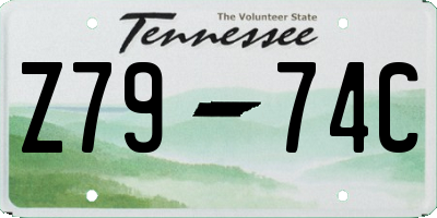 TN license plate Z7974C
