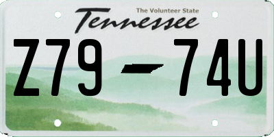TN license plate Z7974U