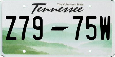 TN license plate Z7975W