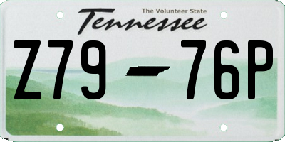 TN license plate Z7976P