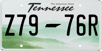 TN license plate Z7976R