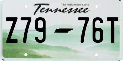 TN license plate Z7976T